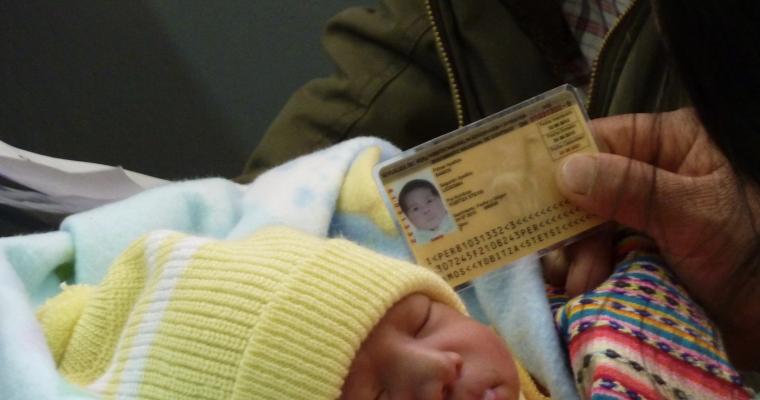 An infant is issued an identity card